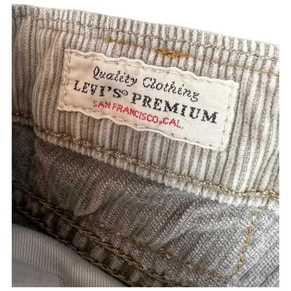 Levi's 511 Premium Slim Fit Gray Corduroy Pants